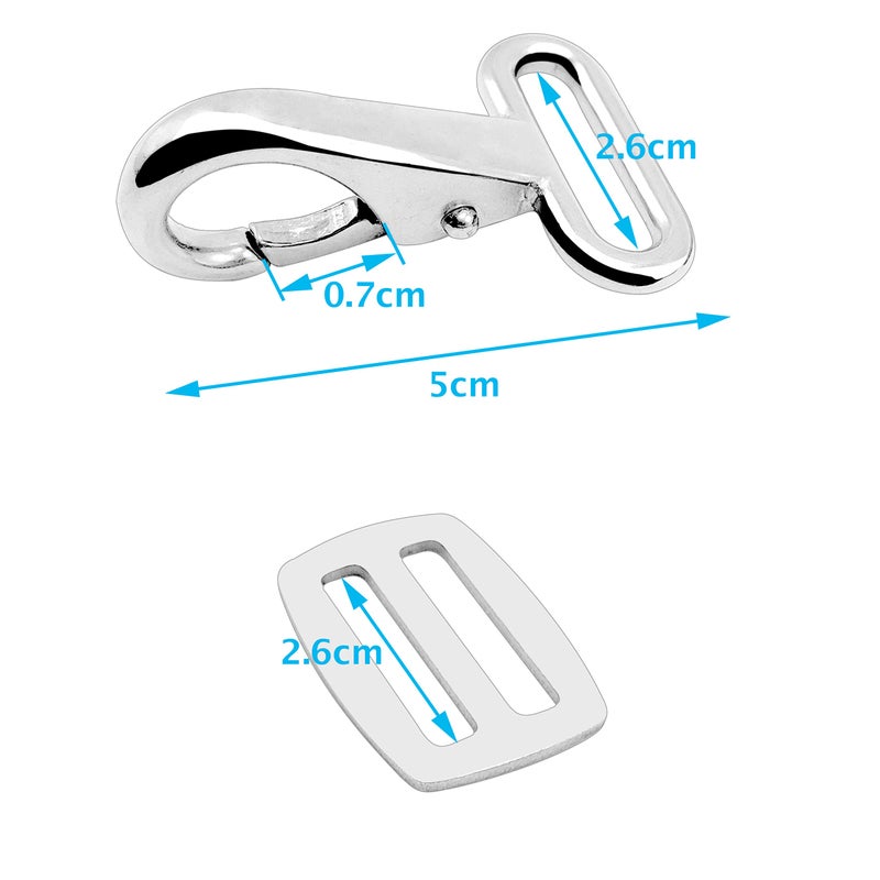 Amadget 316 Stainless Steel Bimini Strap Snaps Hooks and Sliders for 1" Straps, Bimini Top Boat top (2 PCS Hooks and 2 PCS Sliders) - Image 2